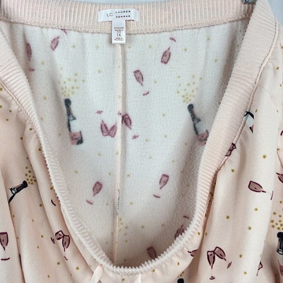LC Lauren Conrad Jogge Pajama Pants Womens Size 1X Pink Champagne - Picture 7 of 9